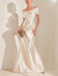 cheap Floor Length-Mermaid / Trumpet Mother of the Bride Dress Elegant Vintage Simple Off Shoulder Floor Length Metallic Jacquard Sleeveless with Bow(s)