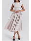 preiswerte Weiße Freizeitkleider-Damen Midikleid Weißes Kleid Mode Modern Geburtstag Abschlussfeier Date Normale Passform Einfach Ärmellos Rundhalsausschnitt Schwarz Hellgrau Beige Sommer