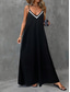 ieftine Rochie simplă-Rochie Maxy pentru femei Rochie A Line Rochie de Plajă Solid Color Rochie Slip Vacanță Casual Zilnică Regular Fit Grafic Color Block Fără Mâneci Gât în V Negru Vară Primăvară