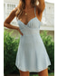 abordables Robes de Diplôme-Femmes Mini Robe Robe Blanche Robe de remise des diplômes Robe Nuisette Mode Moderne Extérieur Anniversaire Date Coupe régulière Uni Sans manches Bretelles spaghetti Blanche Bleu clair Été