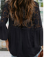 voordelige Kant Tops-Dames Blouse Effen Kleur Stijlvol Casual Lange mouw V-hals Normale tops Dagelijks Knop Zwart Wit Rood Paars Groen Zomer Lente