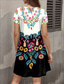 abordables Robes Boho-Robe Mini Femme Pâques Robe T-Shirt Robe Tee Robe d&#039;été Décontractée Quotidien Ajustement Régulier Graphique Floral Manches Courtes Col Ronde Beige Été Printemps
