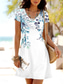 abordables Vestido Floral-Mujer Mini vestido Vestido estilo camiseta Vestido de una línea Vestido de verano Casual Diario Ajuste regular Floral Graphic Manga Corta Cuello redondo Rosa Azul Piscina Verde Trébol Verano Primavera