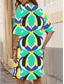 tanie Sukienka Sztuka i Design-Sukienka mini Sukienka Shift Sukienka Formalna Wakacje Codzienna Standardowa pasująca Kwiatowy nadruk 3/4 długości rękaw Dekolt w serek Niebieski Fioletowy Zielony Lato Wiosna