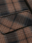 cheap Men&#039;s Blazers-Men&#039;s Blazer Business Cocktail Party Wedding Party Fashion Casual Spring Autumn / Fall Polyester Plaid Buttons Pocket Comfortable Single Breasted Blazer Coffee