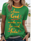 ieftine Umor &amp; Citate tricou-Pentru femei Tricou Grafic Scrisă Casual Manșon scurt Rotund Topuri obișnuite Zilnic Sfârșit de săptămână Imprimeu Negru Bleumarin Albastru piscină Trifoi Vară Primăvară