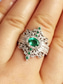 economico Anelli da donna-anello vintage da donna con corona di smeraldi: eleganti gioielli di ispirazione reale per fidanzamenti, matrimoni e occasioni speciali