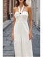 cheap Party Jumpsuits-Women&#039;s Normal Jumpsuit Elegant Solid Color Sleeveless Halter Neck Backless Party Regular Fit Black White Red Summer