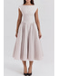 preiswerte Weiße Freizeitkleider-Damen Midikleid Weißes Kleid Mode Modern Geburtstag Abschlussfeier Date Normale Passform Einfach Ärmellos Rundhalsausschnitt Schwarz Hellgrau Beige Sommer