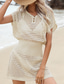 preiswerte Weiße Freizeitkleider-Damen Minikleid Sommerkleid Weißes Kleid Mode Klassisch Täglich Strand Wochenende Normale Passform Einfach Ärmellos V Ausschnitt Schwarz Weiß Königsblau Aprikose Sommer
