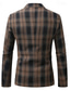 cheap Men&#039;s Blazers-Men&#039;s Blazer Business Cocktail Party Wedding Party Fashion Casual Spring Autumn / Fall Polyester Plaid Buttons Pocket Comfortable Single Breasted Blazer Coffee