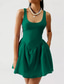 cheap Cocktail Dress-Women&#039;s Mini Dress Summer Dress Slip Dress Fashion Outdoor Daily Weekend Regular Fit Plain Sleeveless Square Neck Black Dark Green Light Purple Grey Summer