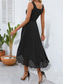 levne černé midi šaty-Dámské Mini šaty Šaty na promoci Šaty na párty Letní šaty Slip Dress Elegantní Módní Párty Svatební host Koktejlový večírek Běžný Bez vzoru Bez rukávů Špagetová ramínka Černá Fialová Léto