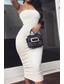 cheap White Graduation Dresses-Women&#039;s Midi Dress White Dress Graduation Dress Bodycon Fashion Outdoor Birthday Date Regular Fit Plain Sleeveless Strapless Black White Army Green Red Summer