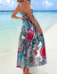 abordables Vestido Boho de Vacaciones-Mujer vestido largo vestido largo Vestido de Columpio Vestido lencero Vacaciones Casual Sin Mangas Casual Ajuste regular Geométrico Sin Mangas Correa de espagueti Rosa Azul Piscina Naranja Verde