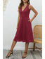 cheap Cocktail Dress-Women&#039;s Midi Dress Party Dress Cocktail Dress Fashion Party Birthday Date Regular Fit Plain Sleeveless V Neck Black Wine Blue Dark Green Summer