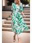 cheap Elegant Floral Dresses-Women's Midi Dress Graduation Dress Floral Dress Fashion Outdoor Graduation Going out Regular Fit Flower Short Sleeve V Neck Blue Black Light Green Red Summer