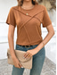 cheap Plain tee-Women&#039;s T Shirt Solid Color Plain Fashion Modern Casual Short Sleeve Crew Neck Regular Tops Daily Weekend Black Pink Brown Gray Summer
