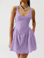 cheap Cocktail Dress-Women&#039;s Mini Dress Summer Dress Slip Dress Fashion Outdoor Daily Weekend Regular Fit Plain Sleeveless Square Neck Black Dark Green Light Purple Grey Summer