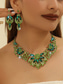 cheap Wedding Accessories-Elegant Green Crystal Jewelry Set – Statement Necklace &amp; Earrings for Women, Luxury Wedding &amp; Party Accessories