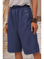 cheap Cotton Linen Shorts-Women&#039;s Cotton Linen Shorts Shorts Slacks Streetwear Casual Short Natural Plain Pocket Breathability Soft Micro-elastic Outdoor Daily Wear Navy Black White Army Green Summer Regular Fit