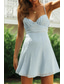 abordables Robes de Diplôme-Femmes Mini Robe Robe Blanche Robe de remise des diplômes Robe Nuisette Mode Moderne Extérieur Anniversaire Date Coupe régulière Uni Sans manches Bretelles spaghetti Blanche Bleu clair Été