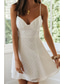 abordables Robes de Diplôme-Femmes Mini Robe Robe Blanche Robe de remise des diplômes Robe Nuisette Mode Moderne Extérieur Anniversaire Date Coupe régulière Uni Sans manches Bretelles spaghetti Blanche Bleu clair Été