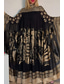 cheap Boho Dress-Women&#039;s Long Dress Maxi Dress Boho Dress Fashion Modern Vacation Going out Weekend Regular Fit Flower Long Sleeve Stand Collar Silver Gold Summer