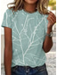 ieftine Umor &amp; Citate tricou-Pentru femei Tricou Floral Casual Manșon scurt Rotund Topuri obișnuite Zilnic Imprimeu Trifoi Vară
