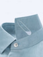 baratos Camisas Elite Masculinas-Homens Camisa Social Azul Verde Tropa Bege Manga Longa Côr Sólida Gola Enrolada Ao ar livre Casual Botões Roupa Diário Casual Diário Lazer