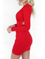 ieftine Rochii de absolvire-Pentru femei Rochie Mini Rochie albă Rochie de absolvire Bodycon Modă Modern În aer liber Zi de Naștere Absolvire Fit regulat Simplu Manșon Lung V Adânc Negru Alb Roșu-aprins Vară