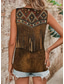 cheap Boho Tank Top-Women&#039;s Camisole Tank Top Boho Tank Top Western Tank Top Graphic Bohemia Vintage Ethnic Sleeveless V Neck Regular Tops Daily Holiday Print Khaki Summer