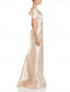 cheap Floor Length-Mermaid / Trumpet Mother of the Bride Dress Elegant Vintage Simple Off Shoulder Floor Length Metallic Jacquard Sleeveless with Bow(s)