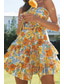 cheap Casual Floral Dresses-Women&#039;s Mini Dress Graduation Dress Floral Dress Print Dress Modern Outdoor Vacation Weekend Regular Fit Flower Sleeveless Spaghetti Strap Orange Summer