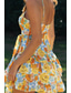 cheap Casual Floral Dresses-Women&#039;s Mini Dress Graduation Dress Floral Dress Print Dress Modern Outdoor Vacation Weekend Regular Fit Flower Sleeveless Spaghetti Strap Orange Summer