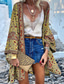 cheap Boho Dress-Women&#039;s Blouse Flower Modern Casual Long Sleeve Asymmetrical Long Tops Daily Holiday Going out Print Yellow Pink Purple Green Summer