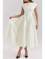preiswerte Weiße Freizeitkleider-Damen Midikleid Weißes Kleid Mode Modern Geburtstag Abschlussfeier Date Normale Passform Einfach Ärmellos Rundhalsausschnitt Schwarz Hellgrau Beige Sommer
