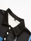 cheap Men&#039;s Classic Polo-Men&#039;s Golf Shirt Golf Polos Shirts Work Casual Lapel Short Sleeve Basic Modern Stripes Patchwork Buttons Summer Regular Fit Pink+Orange Dark Pink Blue Purple Orange Green Golf Shirt