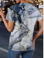 cheap Art&amp;Design tee-Women&#039;s T Shirt Graphic Marble Stylish Casual Short Sleeve Round Neck Regular Tops Daily Weekend Print Silver Summer Spring