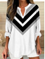 cheap Stripe&amp;Geometric Tops-Women&#039;s Shirt Graphic Geometric Vintage Tropical Hawaiian Long Sleeve V Neck Regular Tops Daily Holiday Beach Wear Print White Pink Blue Purple Green Summer Spring