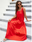 abordables Robe Simple-Femmes Robe Longue Maxi Robe Robe Décontractée Mode Classique Vacances Quotidien Fête Coupe Ample Uni Couleur Unie Sans manches Col ras du cou Rouge Vert Été