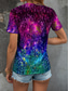 cheap Tie Dye&amp;Gradient tee-Women&#039;s Blouse Ombre Graphic Anchor Casual Short Sleeve V Neck Regular Tops Daily Going out Beach Wear Print Fuchsia Summer