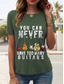 cheap Humor&amp;Quotes tee-Women&#039;s T Shirt Letter Casual Short Sleeve Round Neck Regular Tops Daily Weekend Print Black Blue Green Summer