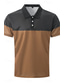 cheap Men&#039;s Classic Polo-Men&#039;s Golf Shirt Golf Polos Shirts Work Business Lapel Short Sleeve Modern Comfortable Color Block Patchwork Buttons Summer Spring Regular Fit Wine Pinky Yellow Blue Green Light Sky Blue Golf Shirt