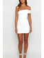 abordables Robes de Diplôme-Femmes Mini Robe Robe Blanche Robe de remise des diplômes Robe de bal Moulant Mode Mature Remise des Diplômes Date Sortir Coupe régulière Uni Sans manches Une Épaule Noir Blanche Bleu clair Été