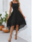 levne černé midi šaty-Dámské Mini šaty Šaty na promoci Šaty na párty Letní šaty Slip Dress Elegantní Módní Párty Svatební host Koktejlový večírek Běžný Bez vzoru Bez rukávů Špagetová ramínka Černá Fialová Léto