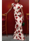 cheap Casual Floral Dresses-Women&#039;s Long Dress Maxi Dress Party Dress Cheongsam Dress Fashion Outdoor Party Tea Party Regular Fit Flower Sleeveless Stand Collar Black Red Apricot Summer