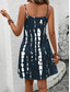 voordelige Kunst &amp; Design Jurken-Dames Mini-jurk A lijn jurk Slipdress Off-the-shoulder jurk Vakantie Casual Vakantie Dagelijks Normale pasvorm Grafisch Geometrisch Tie Dye Mouwloos V-hals Marine Zomer