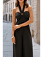 cheap Party Jumpsuits-Women&#039;s Normal Jumpsuit Elegant Solid Color Sleeveless Halter Neck Backless Party Regular Fit Black White Red Summer