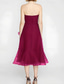cheap Cocktail Dresses-A-Line Cocktail Dresses Elegant Dress Formal Wedding Tea Length Sleeveless Off Shoulder Organza with Pleats Ruffles